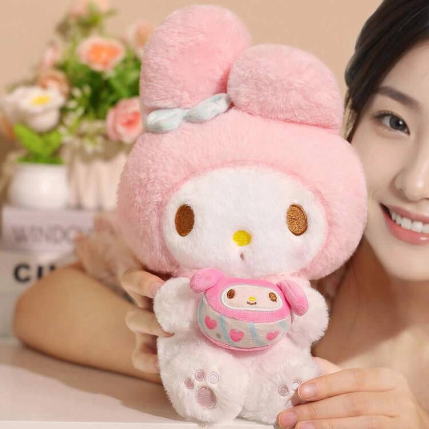 Miniso Sanrio My Melody Sandwich Cookie Sitting Figure Plush Toy 30cm/11.81in Cartoon Cute Stuffed Doll Birthday Gift