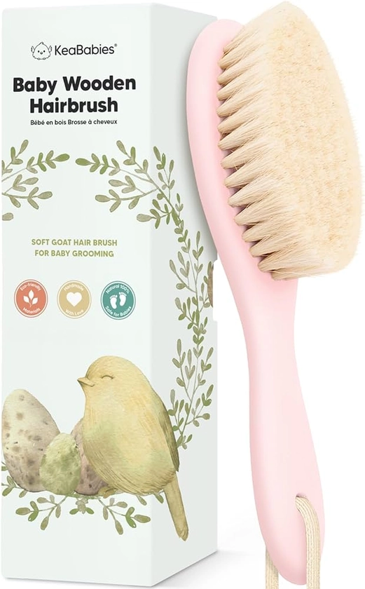 Amazon.com: Escova de cabelo para bebês – escova de bebê com cerdas macias de cabra, escova de berço, produto perfeito para cuidados com o couro cabeludo para bebês, crianças, recém-nascidos, meninas e meninos : Bebê