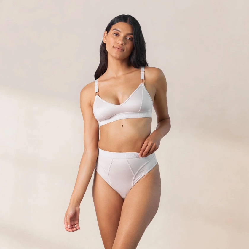 Nurture Nursing Bra & Thong/Briefs Set - Cream