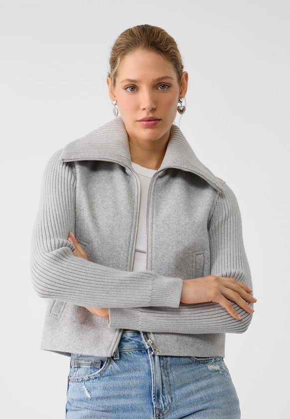 Blouson soft maille contrastante