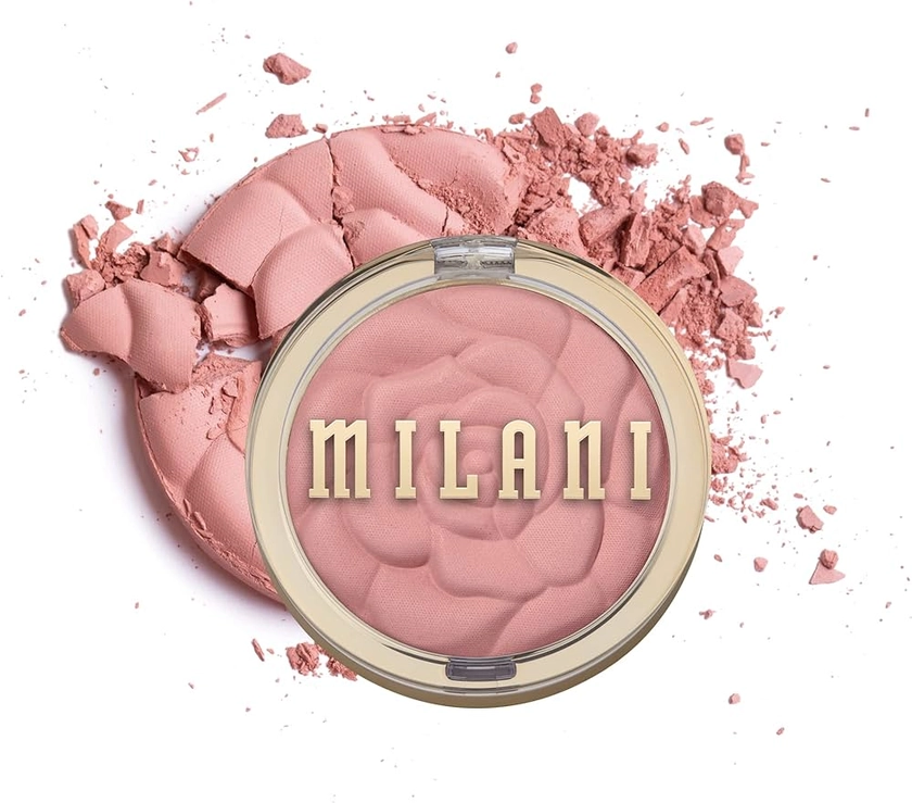 Milani Rose Powder Blush - Romantic Rose (0.6 Ounce) Cruelty-Free Blush - Shape, Contour & Highlight Face with Matte or Shimmery Color