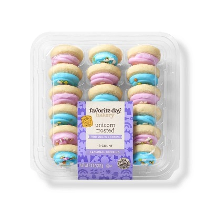 Unicorn Mini Frosted Sugar Cookies - 9.4oz/18ct - Favorite Day™