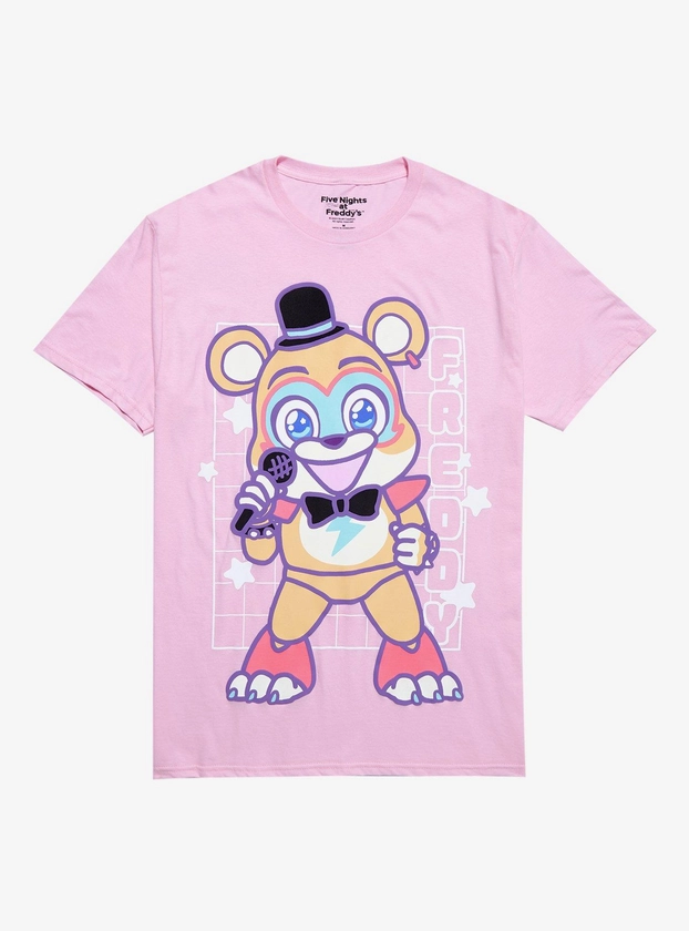 Five Nights At Freddy's Chibi Glamrock Freddy Boyfriend Fit Girls T-Shirt