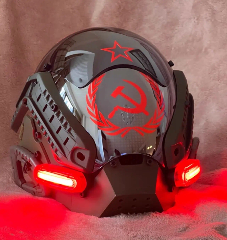 Cyberpunk Soldado Capacete para Adultos, Halloween Party Gift, Fantastic Role Play, SCI-FI, Festival de Música - AliExpress