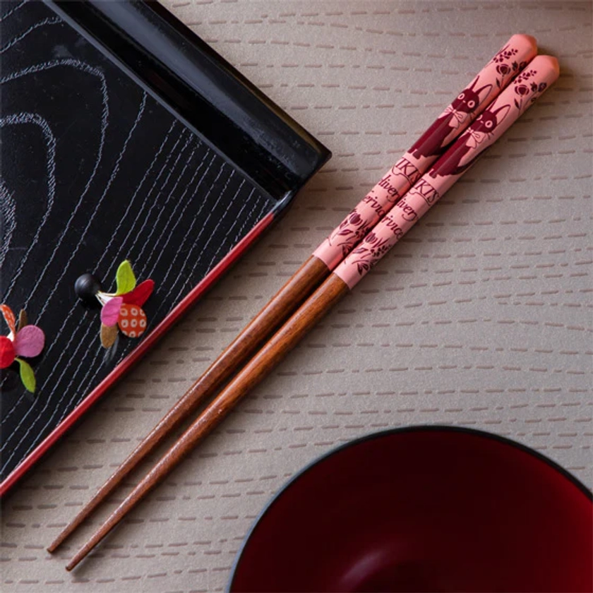 Kiki's Delivery Service Jiji Wood Chopsticks 21cm Pink Studio Ghibli Japan 2023 - VeryGoods.JP