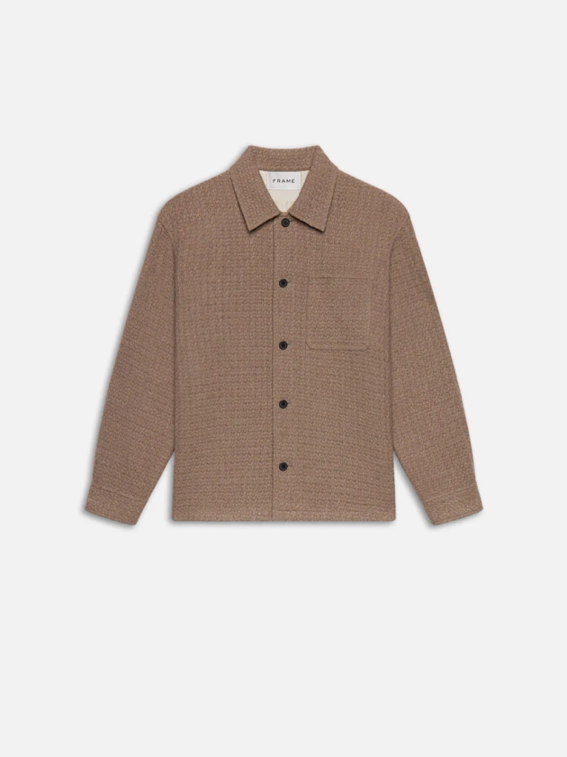 Textured Shirt Jacket -- Light Brown