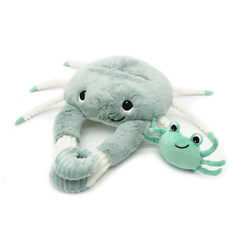 Peluche Crabe Cassecou maman-bébé Menthe - Les Ptipotos