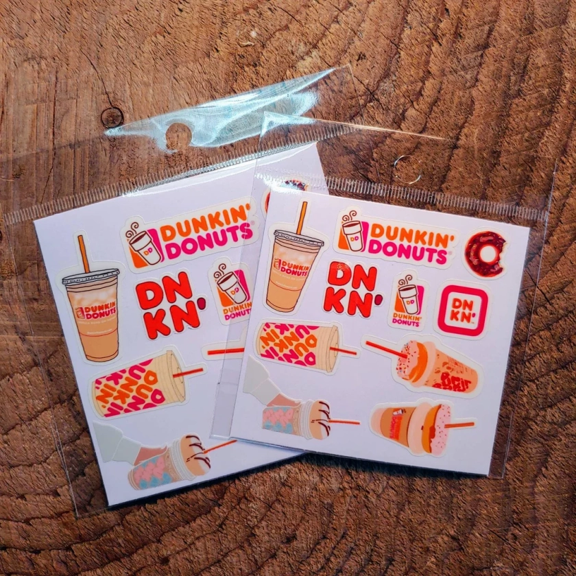 Vinyl Weatherproof Dunkin Stickers | glossy