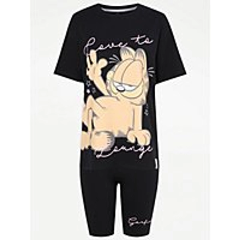 Garfield Black Love to Lounge Short Pyjamas | Lingerie | George at ASDA
