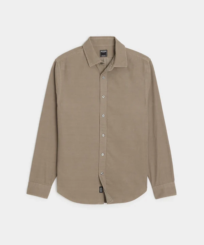 Corduroy Point Collar Shirt in Granite