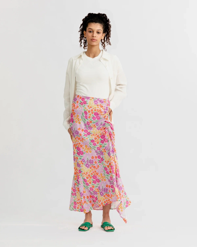 Printed Drawstring Skirt