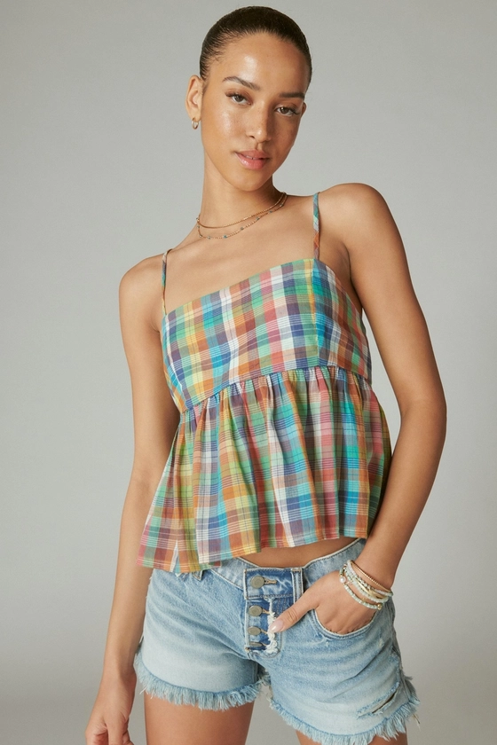 PLAID BABYDOLL TANK | Lucky Brand