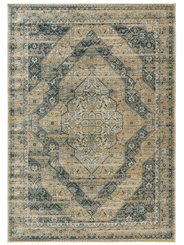 Découvrez Tapis tissé à plat Frencie Bleu en différentes tailles