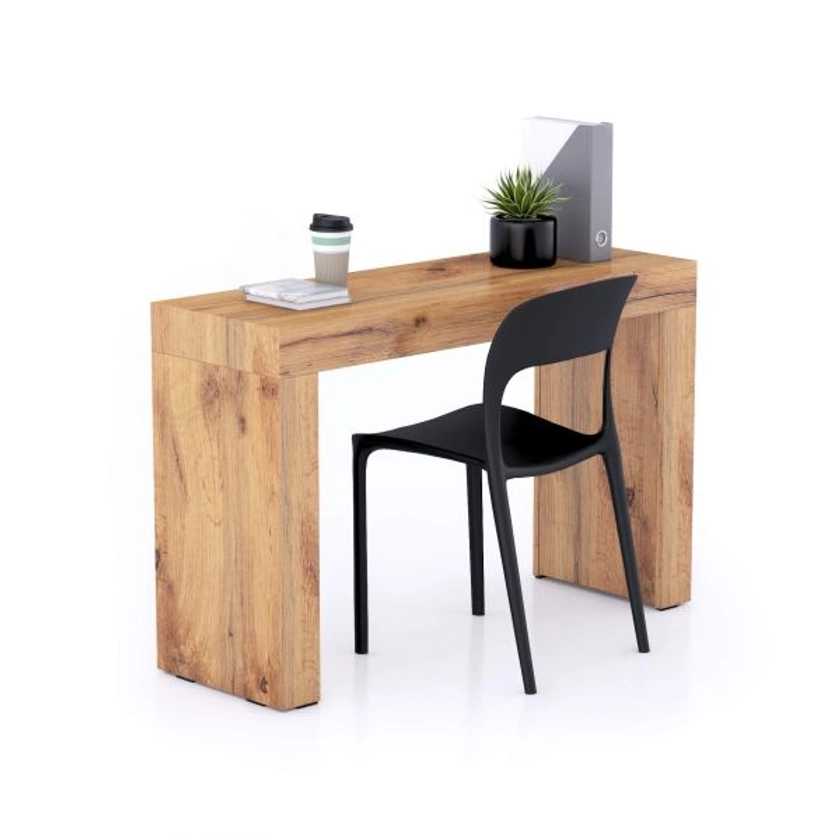 Table de bureau Evolution 120x40, Bois Rustique avec 2 pieds