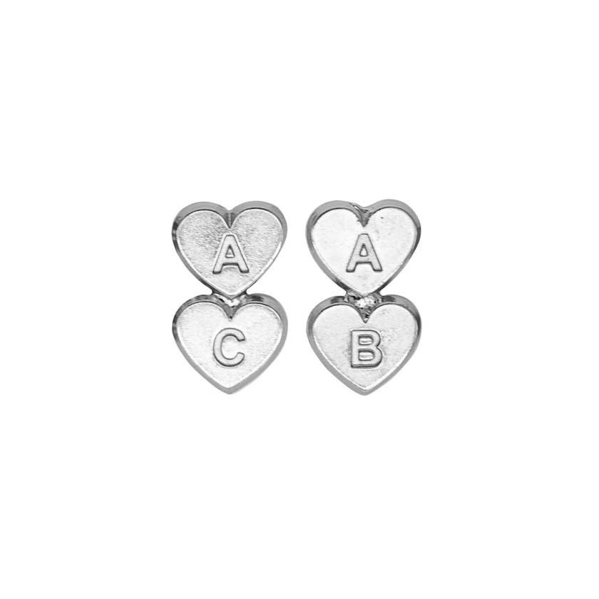 ACAB 2 Hearts Earrings