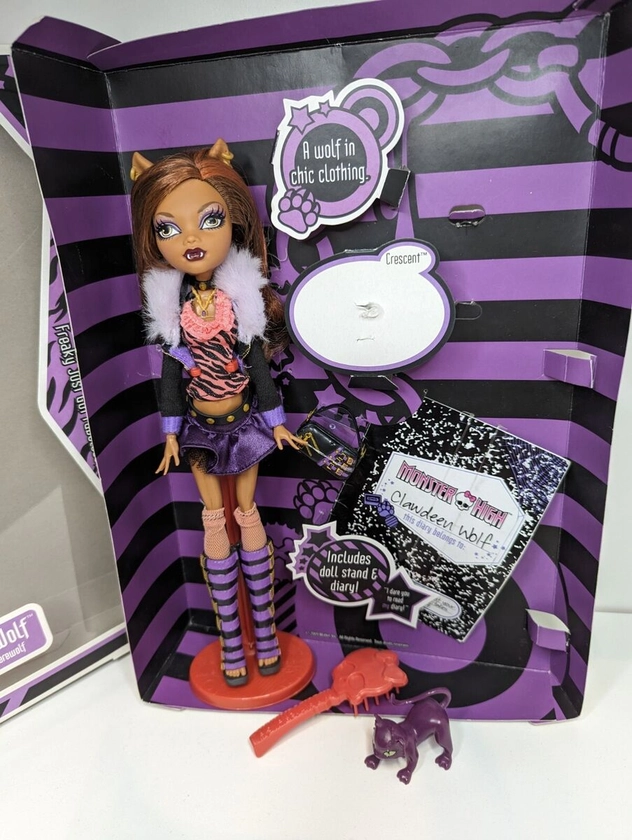 Monster High First Wave Clawdeen Wolf With Human Hands And Box