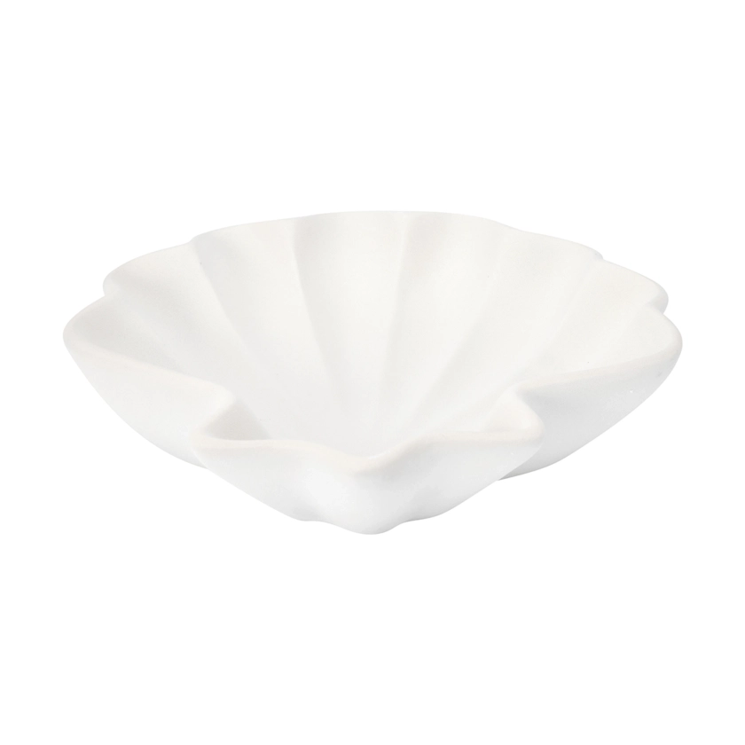 White Texture Shell Bowl