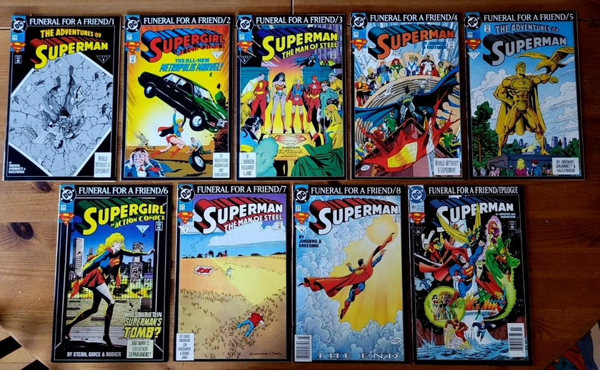 Superman Funeral For A Friend Complete Set #1-8 + Epilogue (1993) DC Comics