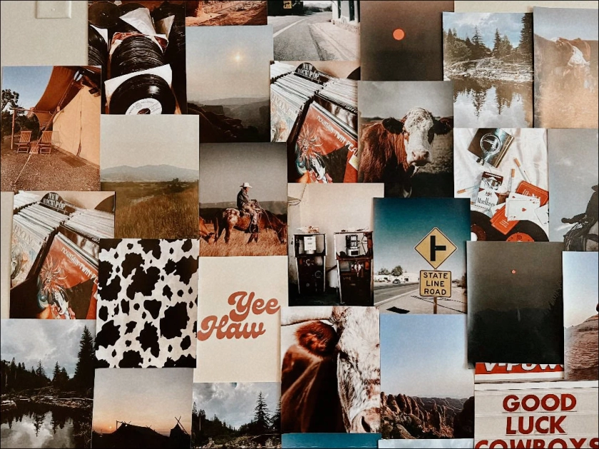 CANYON SOL KIT | Western Photos | Western Wall Collage | Cow Girl Aesthetic | Western Girl Aesthetic | Tezza Wall Collage | Cow print