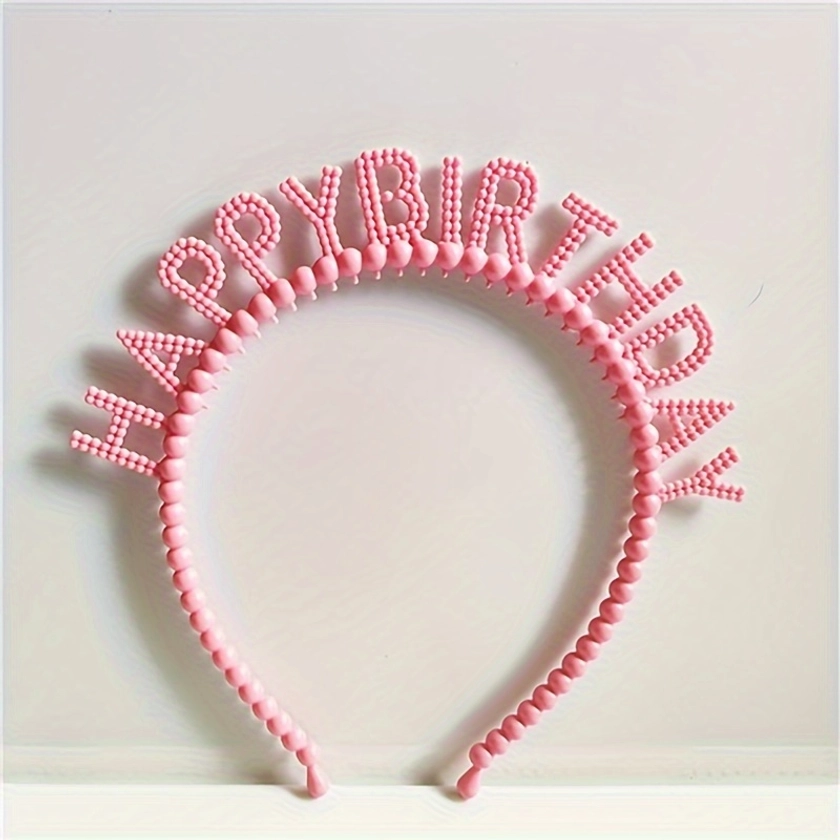 HAPPY BIRTHDAY Headbands For Women Faux Pearl Decor Hair Hoop Fashion Jewelry Accessories