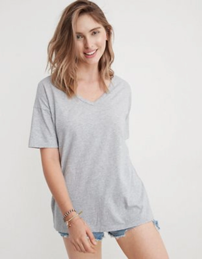 Aerie Distressed Basic V-Neck Boyfriend T-Shirt