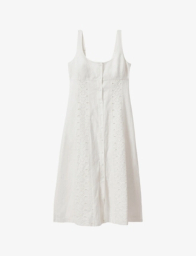 Clarice broderie linen midi dress