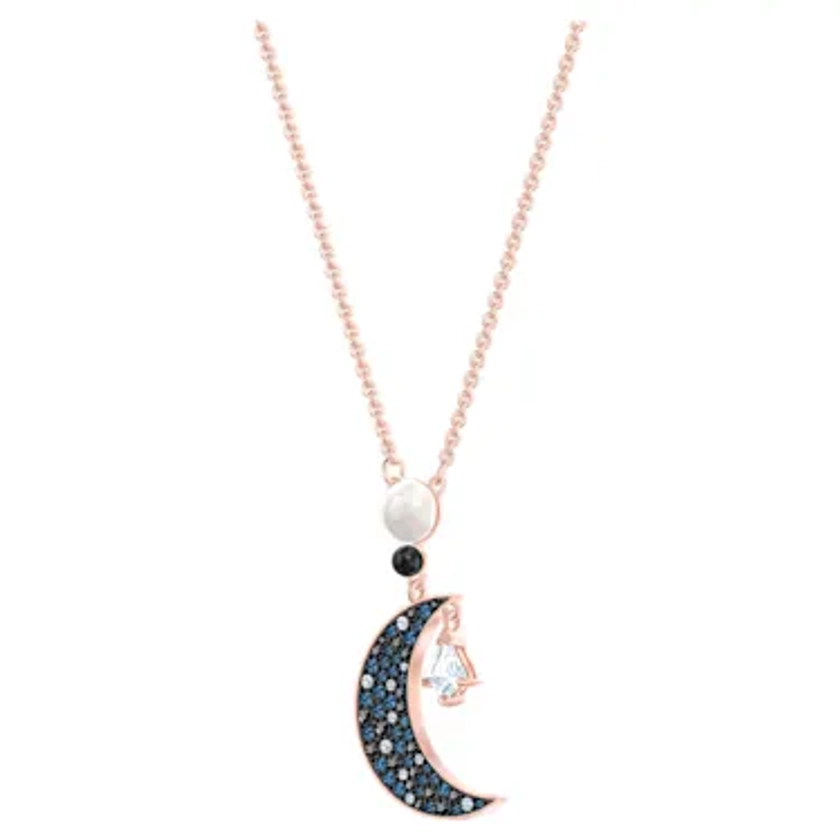 Pendentif Swarovski Symbolic, Lune et étoile, Multicolore, Placage de ton or rosé par SWAROVSKI