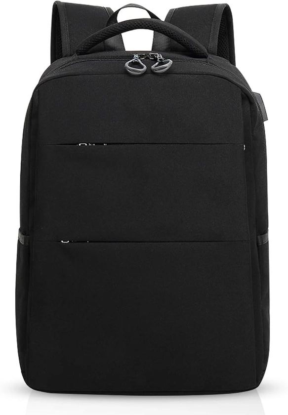 FANDARE 15.6 inch Laptop Backpack Slim with USB Charging Port, Waterproof Backpack for Men/Women Travel, Camping, School, Polyester Backpack, Black, L, Leisure Backpack