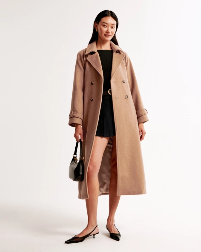 Women's Wool-Blend Trench Coat | Women's Coats & Jackets | Abercrombie.com