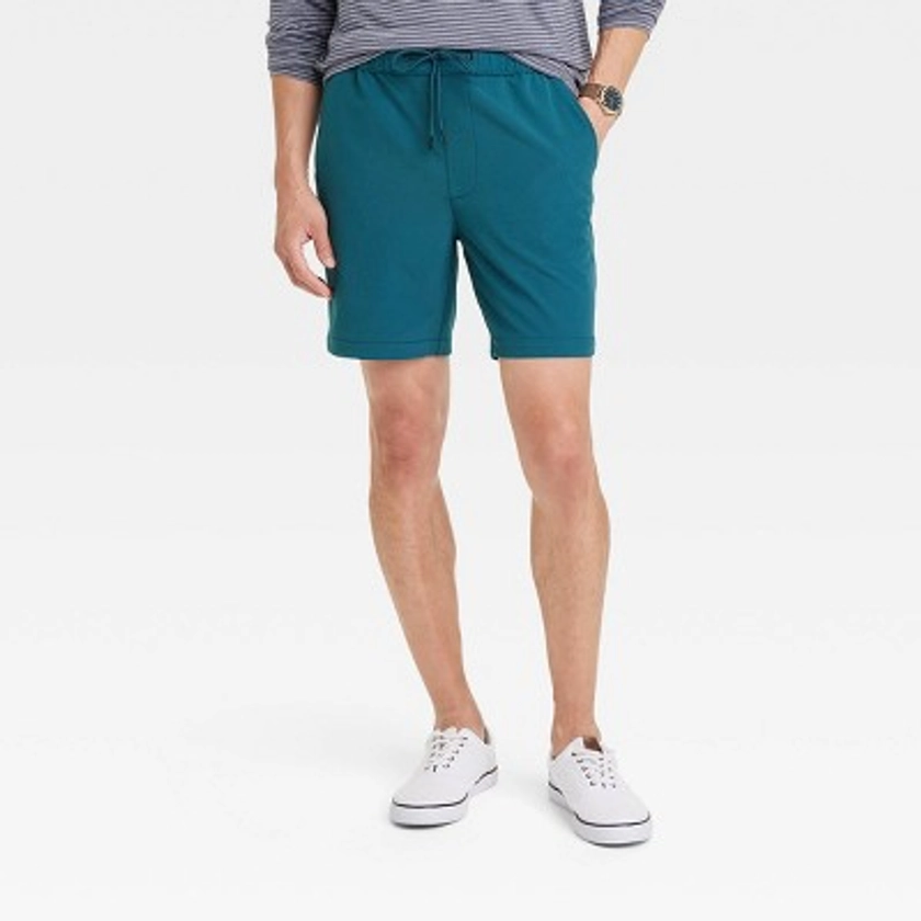 Men's 7" Woven Tech E-Waist Pull-On Shorts - Goodfellow & Co™ Blue S