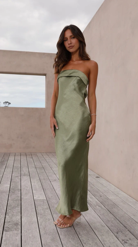 Gisele Maxi Dress - Olive - Buy Women's Dresses - Billy J