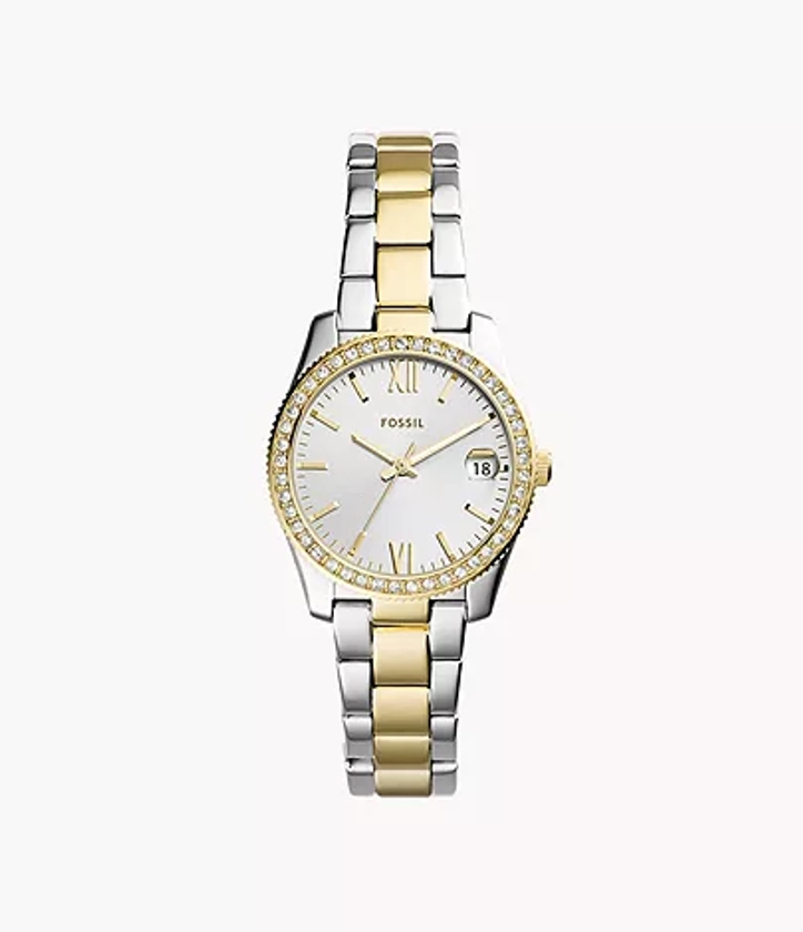 Scarlette Mini Three-Hand Date Two-Tone Stainless Steel Watch