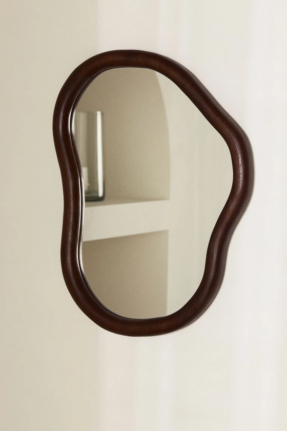 Grand miroir en bois de manguier - Marron foncé - Home All | H&M FR