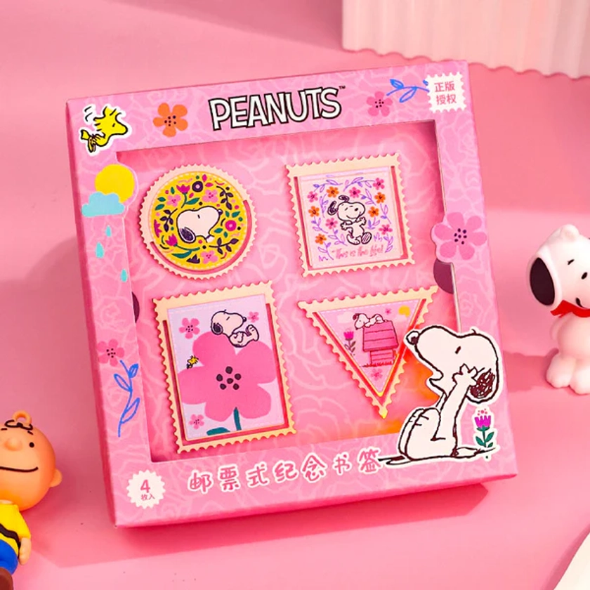 Peanuts Snoopy Paper Clips - Boxed Set of 4 - Pink