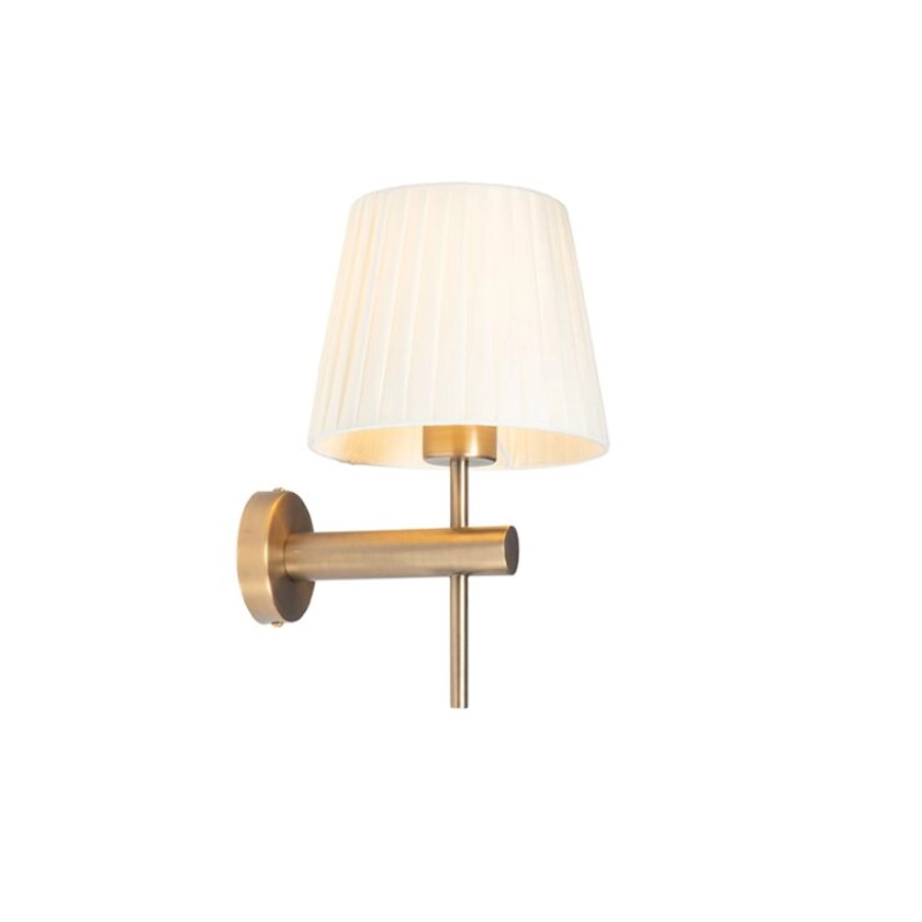 Moderne wandlamp wit met brons - Pluk