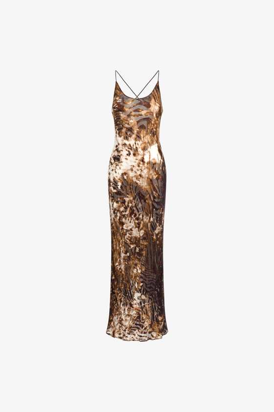 Robe nuisette imprimé Appaloosa | Marron | Femme | Roberto Cavalli FR