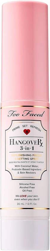 Too Faced Mini Hangover 3-in-1 Replenishing Primer & Setting Spray 1 oz/ 30 mL