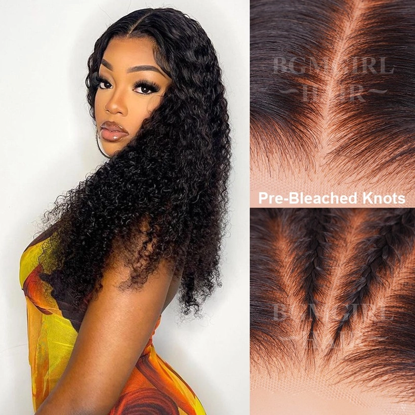 Pre-Bleached Kinky Curly Wear & Go Glueless HD Lace Closure 180% Density Wig | BGMgirl BGMgirl