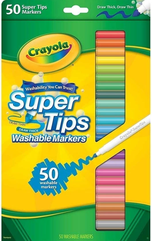 Crayola 58-5050 Super Tips Marqueur lavable, paquet de 50 : Amazon.fr: Jeux et Jouets