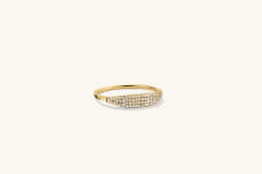 Yellow Gold Pavé Diamond Signet Ring | Mejuri