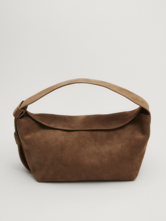 Sac porté épaule en cuir et croûte de cuir - Massimo Dutti Schweiz