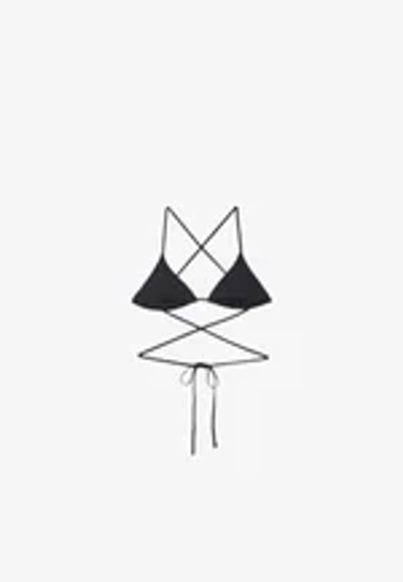 WITH CROSSOVER STRAPS - Haut de bikini - black