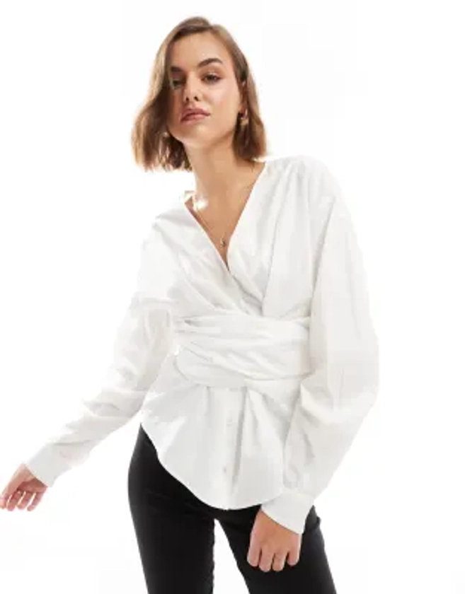 ASOS DESIGN - Chemise cache-cœur déstructurée - Blanc | ASOS