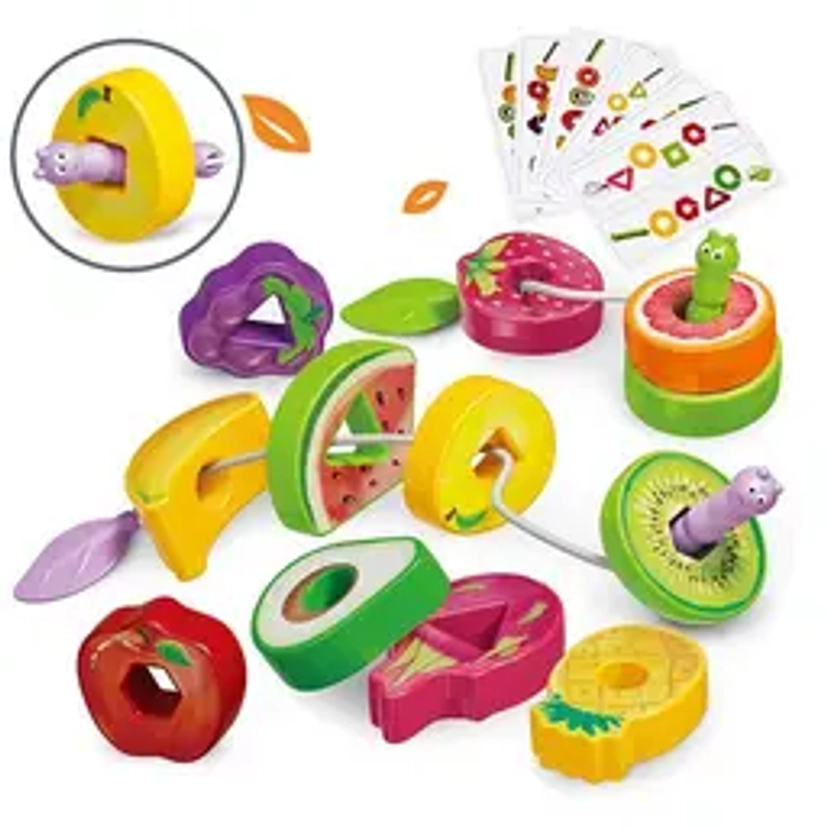 Fruit & Vegetable Design String Game Toy (1 Set), Early Education Toy for Kids, Shape & Color Recognition Toy, Educational Shape Sorter Toy Set