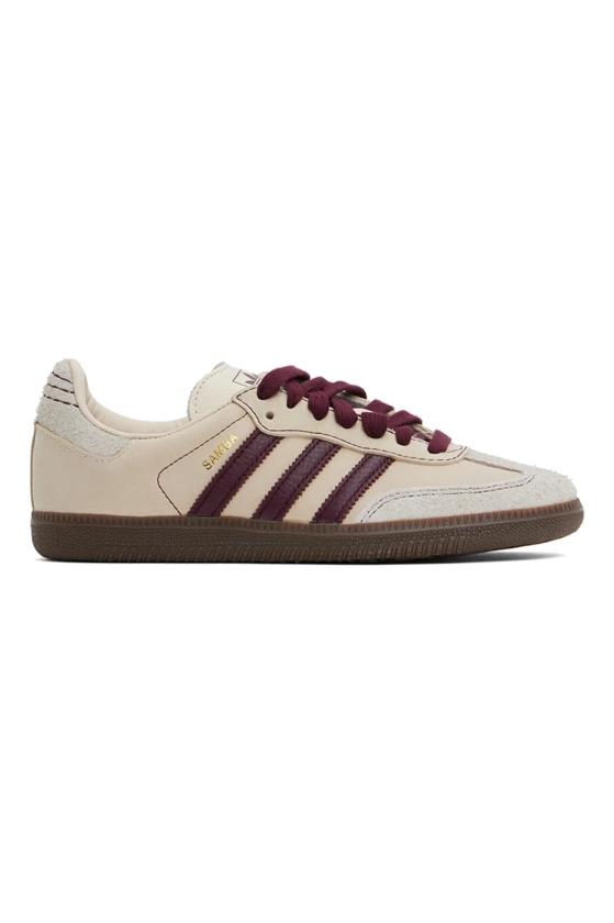 Off-White & Burgundy Samba OG Sneakers