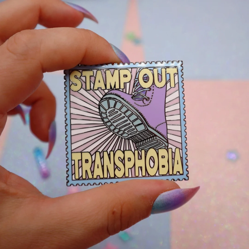 Stamp Out Transphobia Enamel Pin - Etsy UK