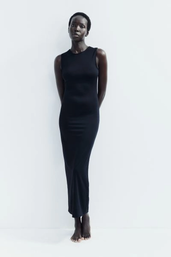 Maxi-jurk van microvezel - Zwart - DAMES | H&M NL