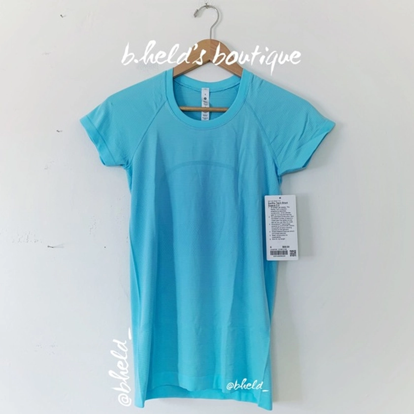 lululemon Swiftly Tech Short Sleeve Shirt 2.0 in Cyan Blue Size 6 Brand New NWT