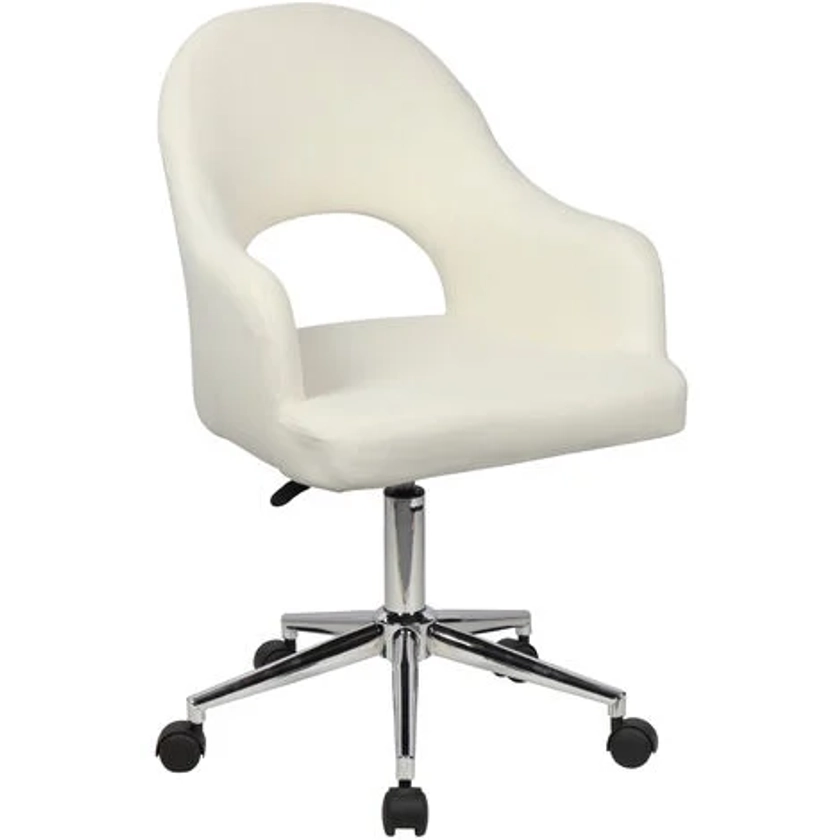 SVITA KLARA Chaise de bureau Chaise pivotante Cut-Out avec roulettes blanc