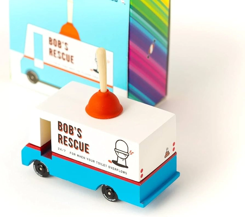 Candylab Toys - CANDYCAR® World Collection - Premium Handcrafted Wooden Car Toy - Plumbing Van